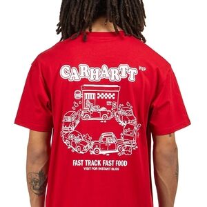 Carhartt WIP Red Fast Food Graphic Tee